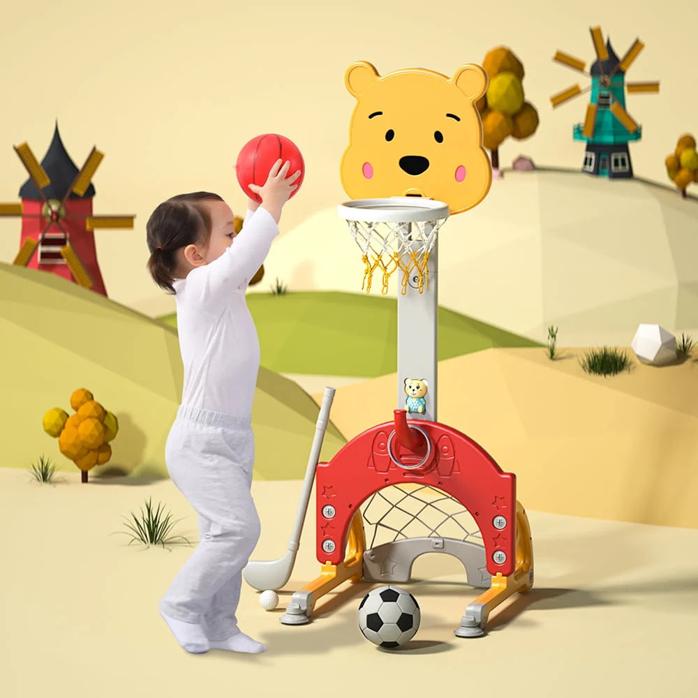 4 in 1 Adjustable Height Kids' Toddler Basketball Stand J63307