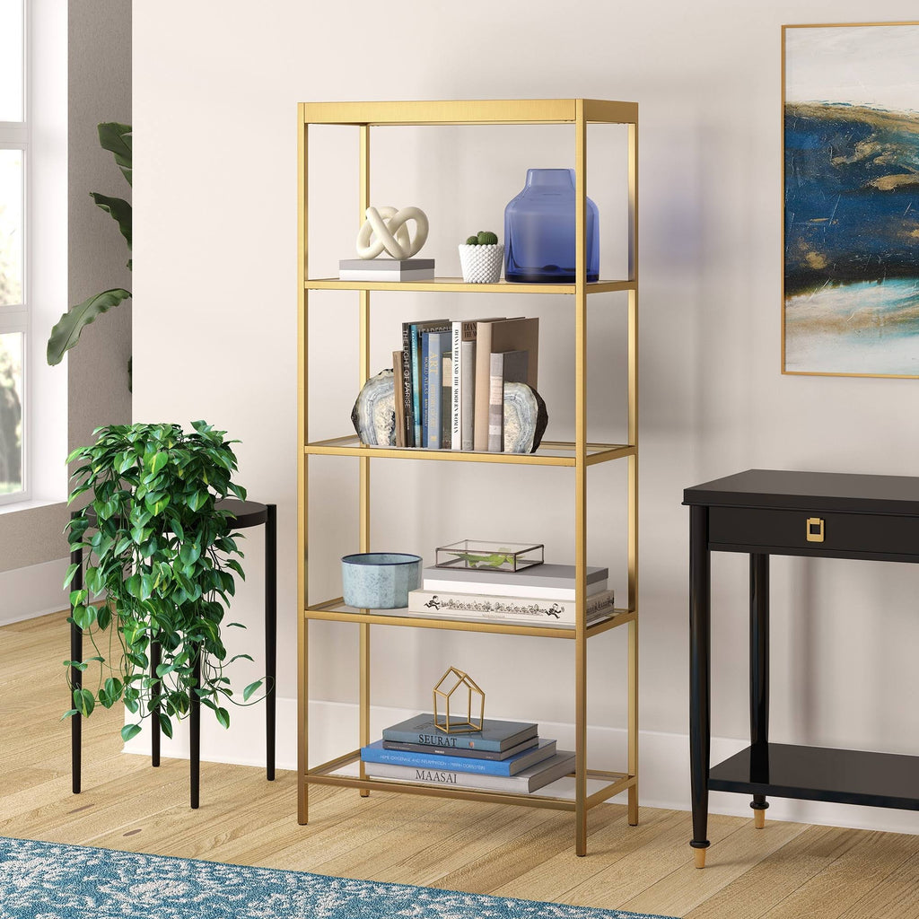 Brass Finish Bookcase G9137