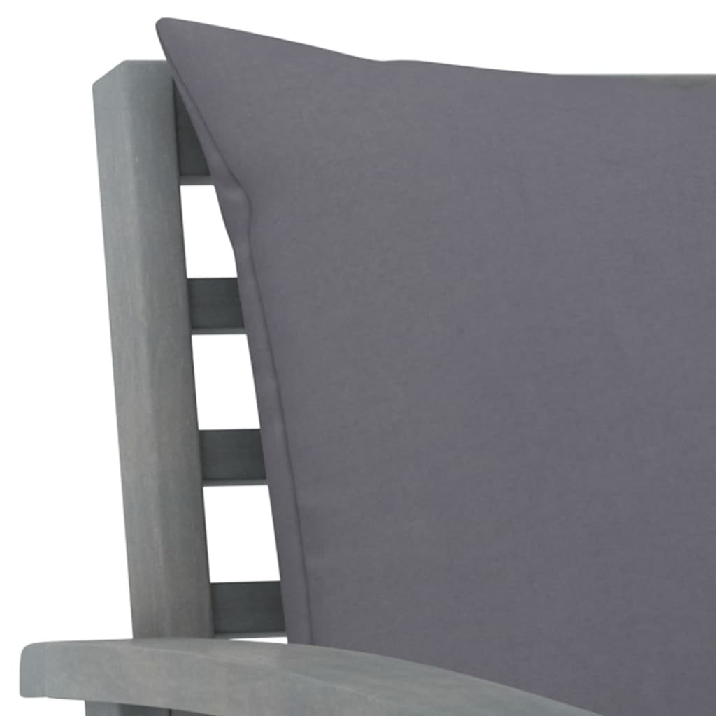 5 Piece Dark Gray Cushioned Outdoor Conversation Set with Coffee Table J687483