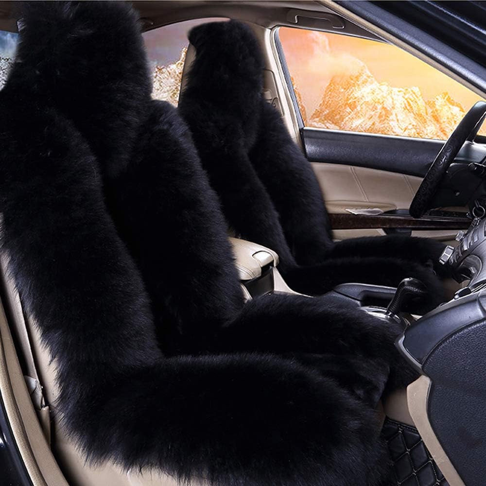 Black Sheepskin Car Seat Cover (1 Piece) Z674006