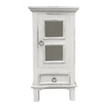 1-Door Wood End Table/Nightstand in Distressed White T412