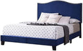Blue Velvet King Size Upholstered Panel Bed V800