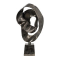 Black Abstract Sculpture on Pedestal Base D2673