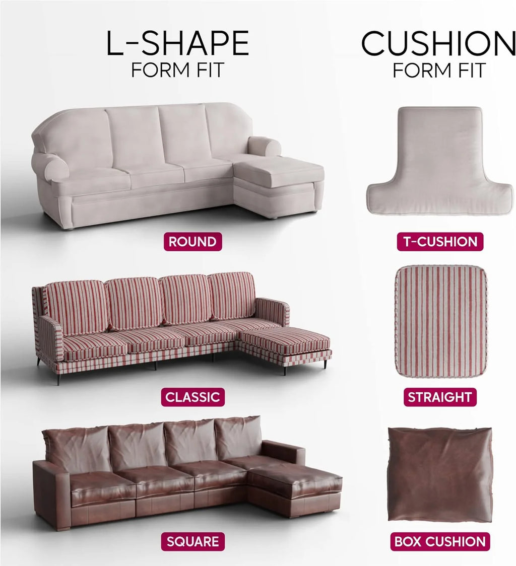 Blue Right-Facing Chaise Sectional Sofa Slipcover V672