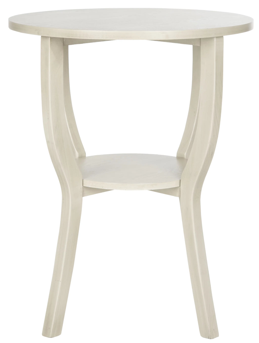 Antique White Round Pedestal Accent Table T33926