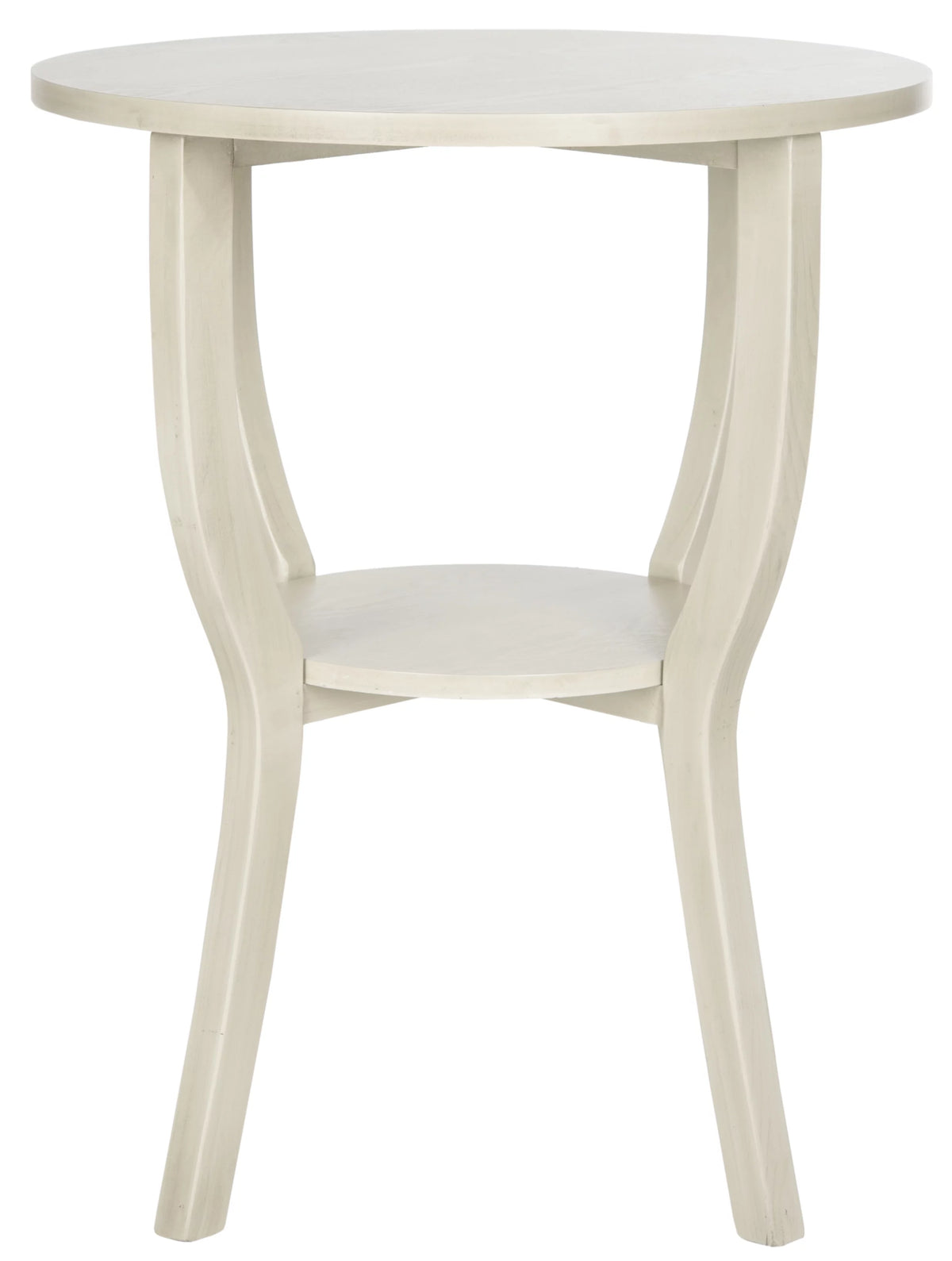 Antique White Round Pedestal Accent Table T33926