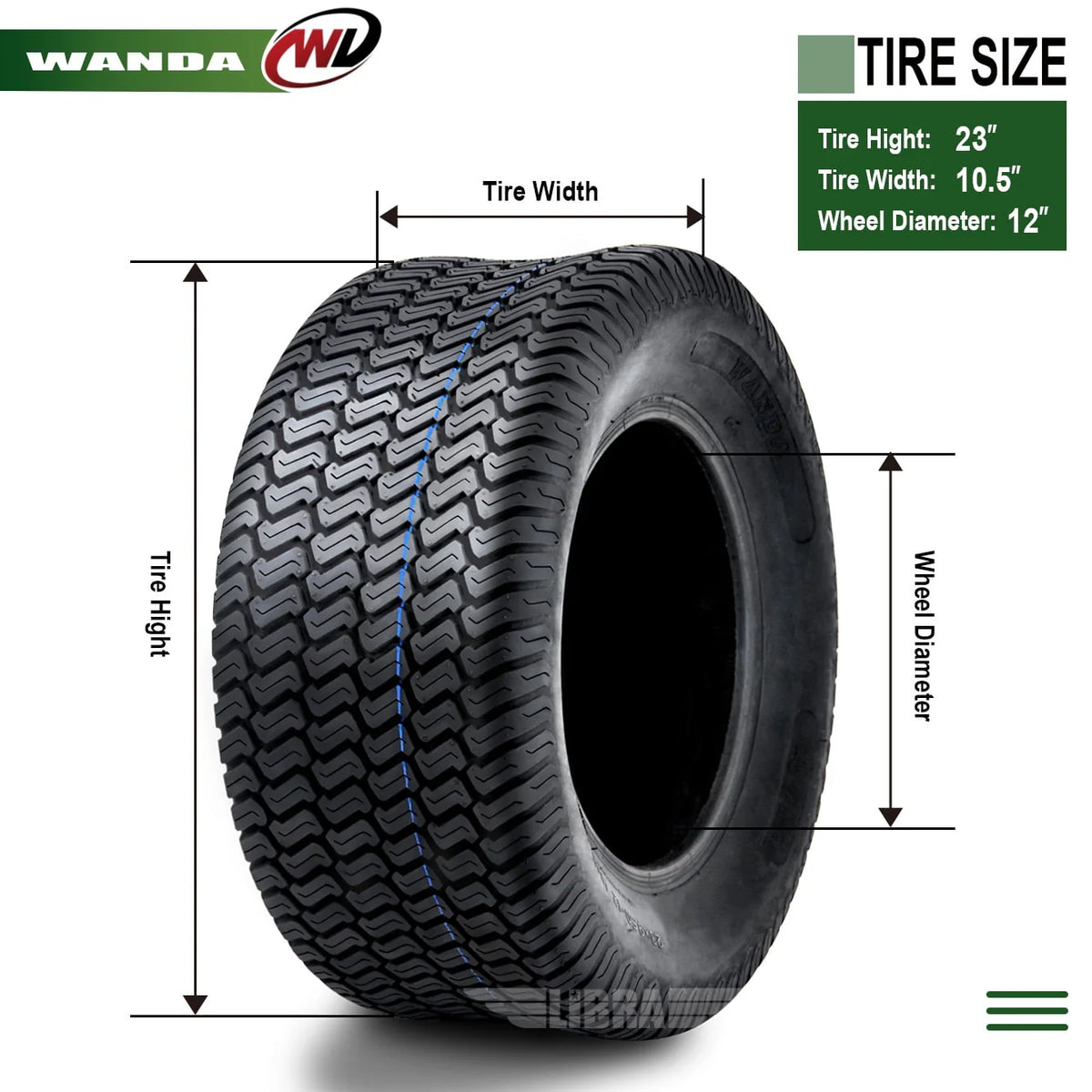 2 New 23x10.5-12 Turf Tires M2653