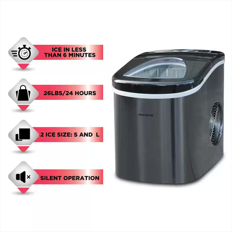 Portable Counter Top Ice Maker in Black Stainless T827