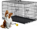 42 inch Double-Door Folding Metal Dog Crate with Plastic Tray C89384