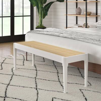 Solid Wood Bench White/Natural P628474