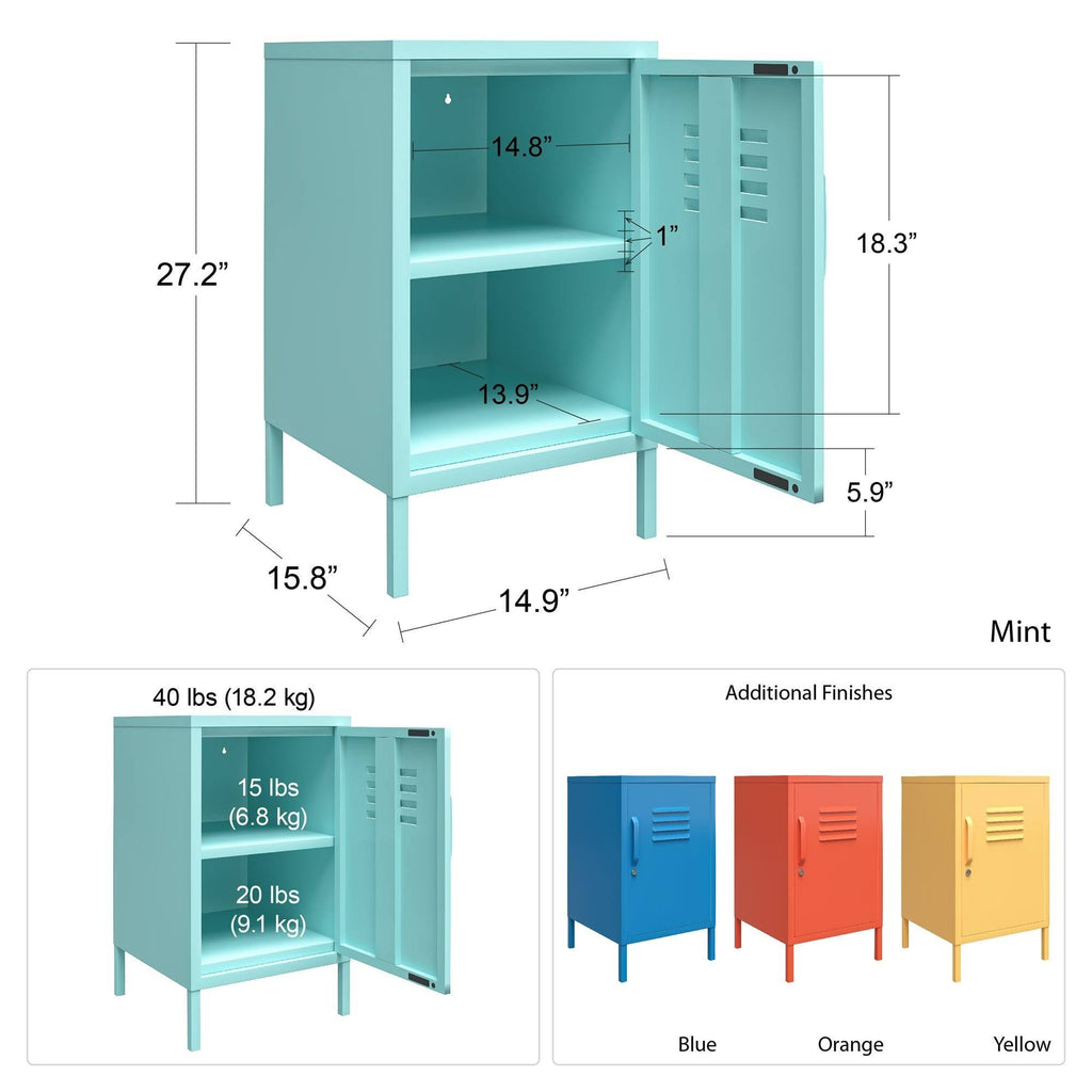 Blue Metal Locker End Table K183897