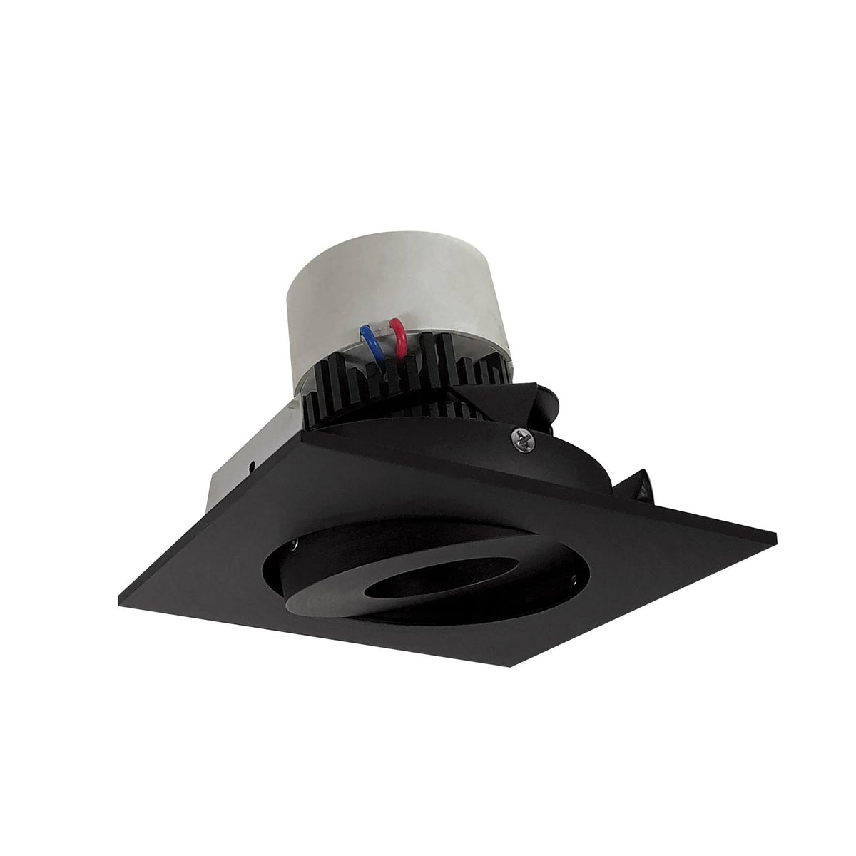12W 4 inch Pearl LED Square Adjustable Gimbal Retrofit 1000lm 3500K 120V Triac /ELV Dimming Black Q254540
