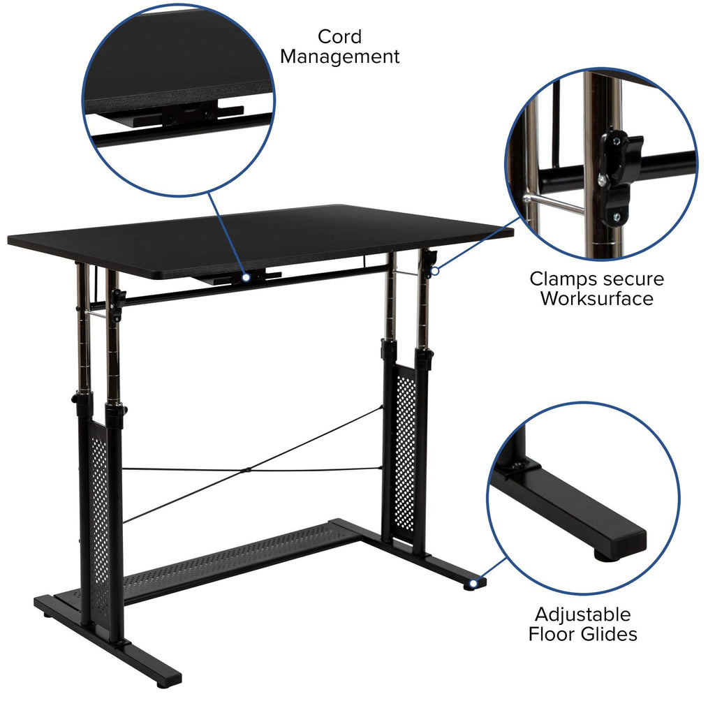 Black Rectangular Sit/Standing Desk H564533