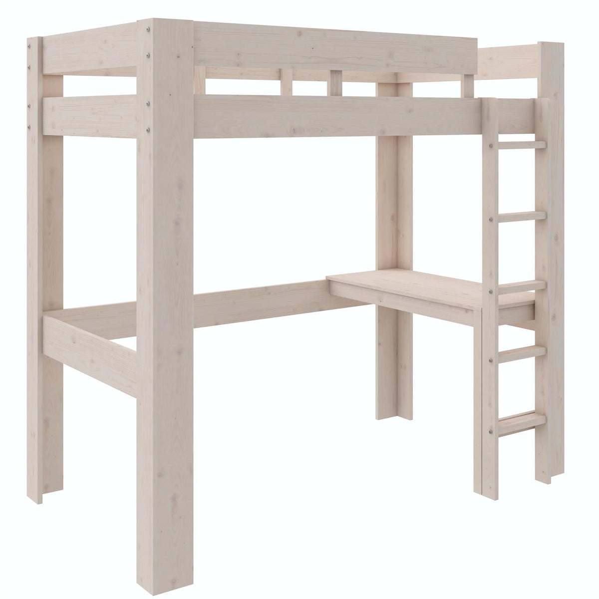 Twin Solid Wood Loft Bed with Desk R1161