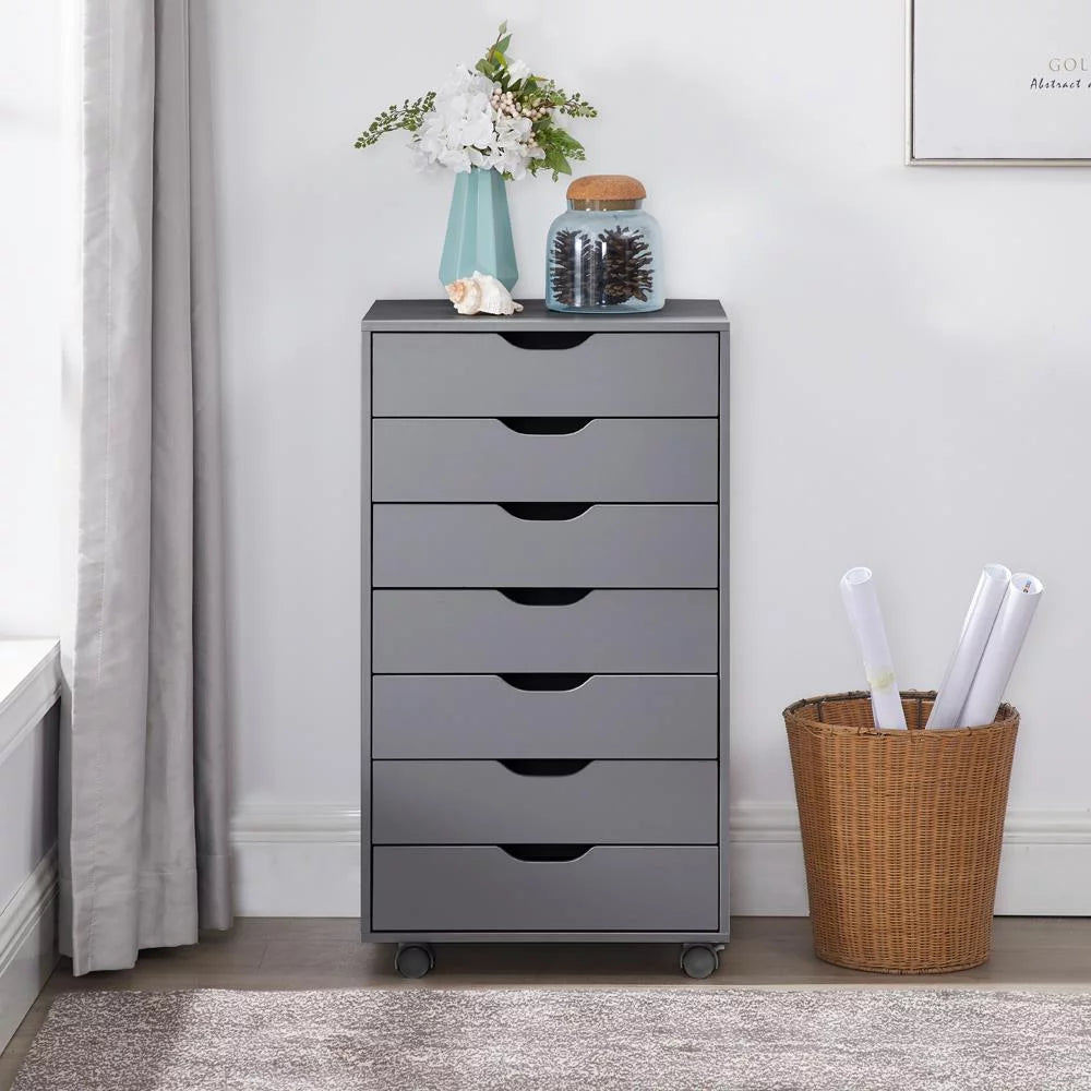 White 7 Drawer Dresser N93250