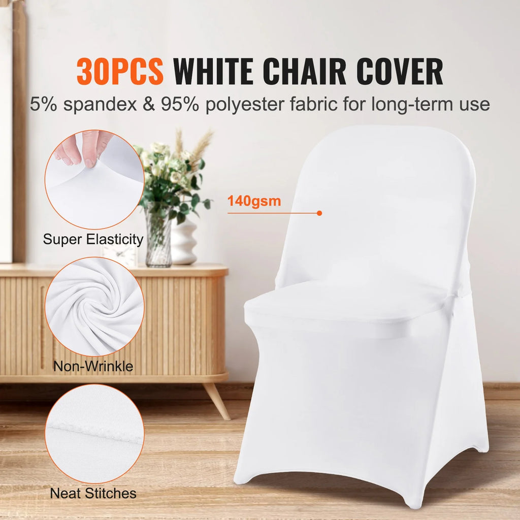 30 PCS White Stretch Spandex Chair Covers Z303700