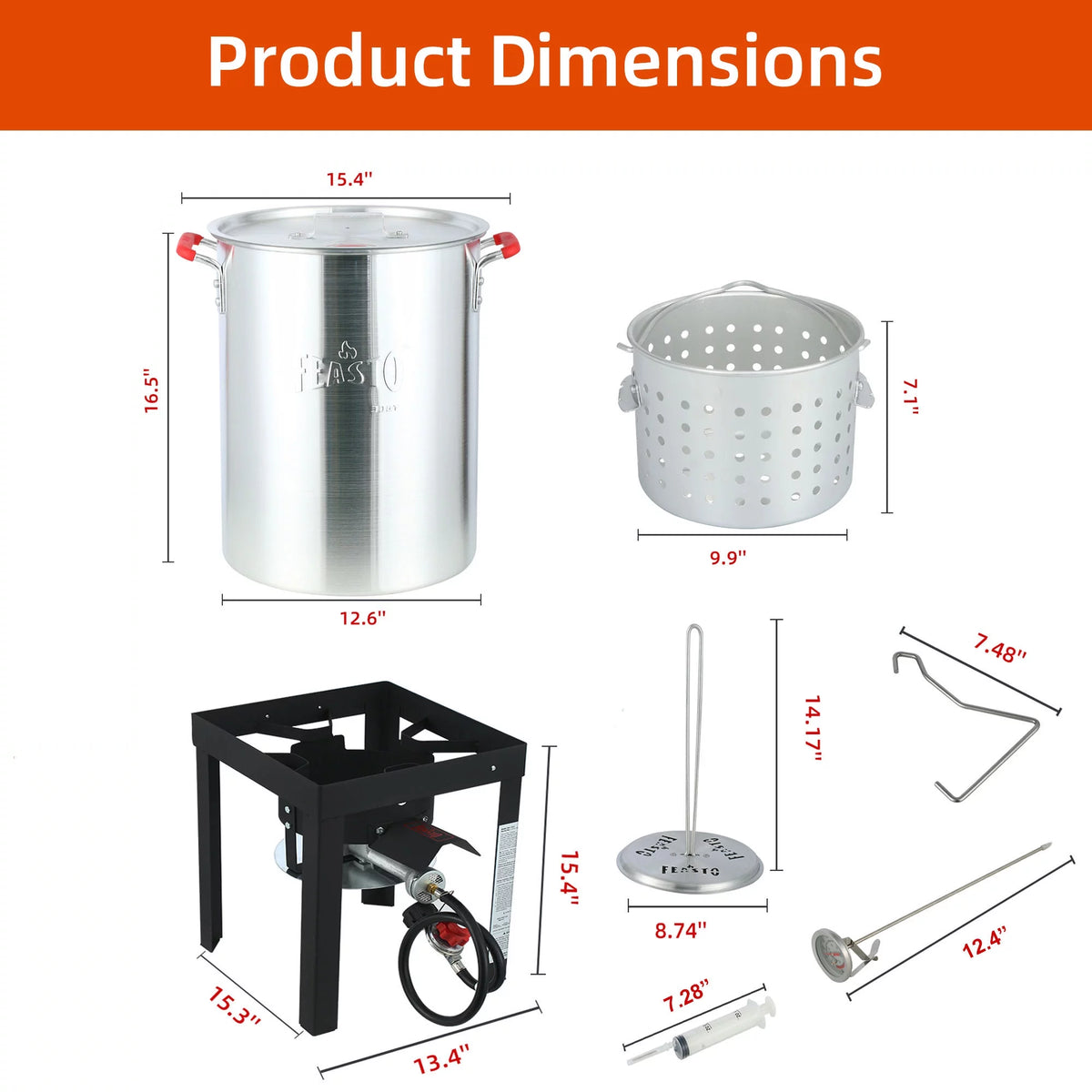 30QT Aluminum Turkey Fryer Seafood Boiler Set B9526
