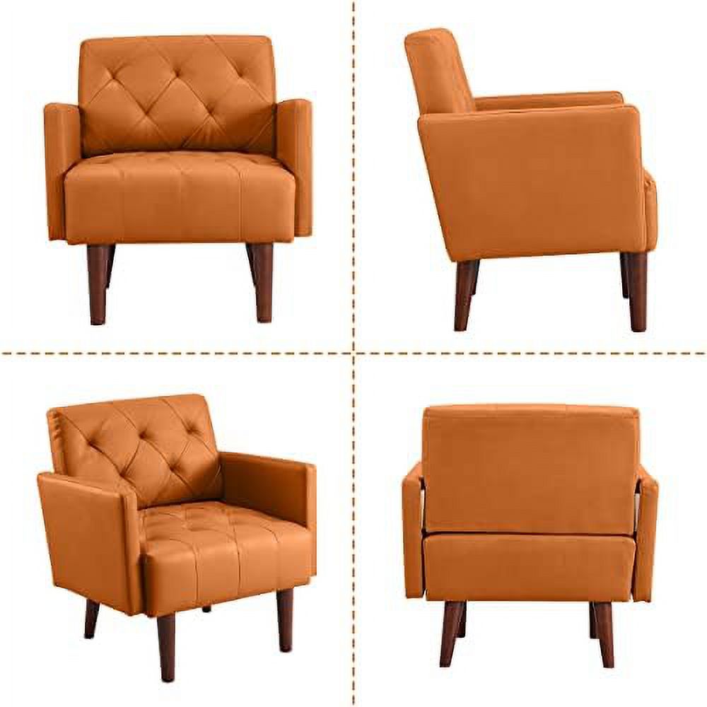 Faux Leather Tufted Accent Chair L769