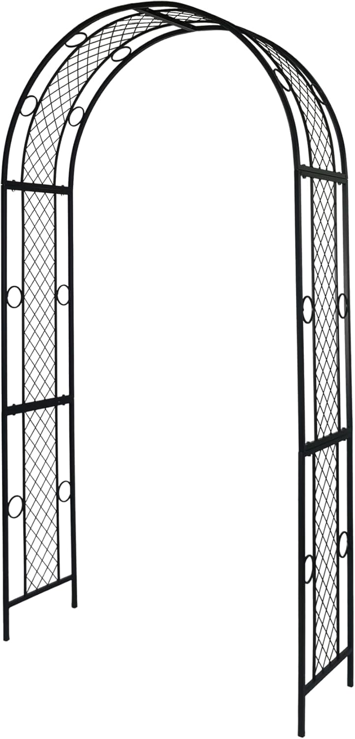 Black 47'' Wx87.5'' H Metal Garden Arch K77327