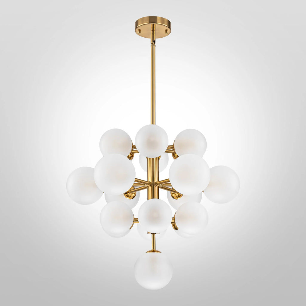 19-Light Dimmable Tiered Glass Bubble Chandelier F984985