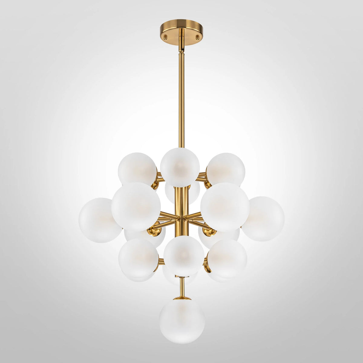 19-Light Dimmable Tiered Glass Bubble Chandelier F984985