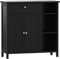 Black Freestanding Bathroom Cabinet with Drawer and Adjustable Shelf P582