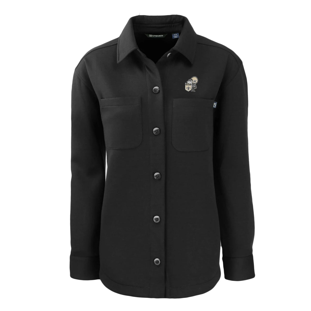 Women's Black Eco Knit Full-Snap Shacket S1937