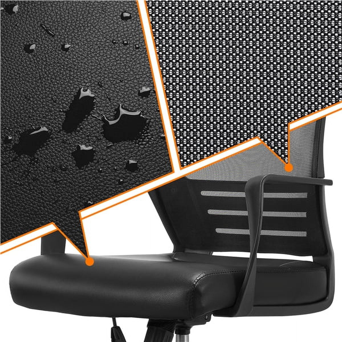 Adjustable Midback Ergonomic Mesh Swivel Office Chair with Lumbar Support, Brown Seat R139