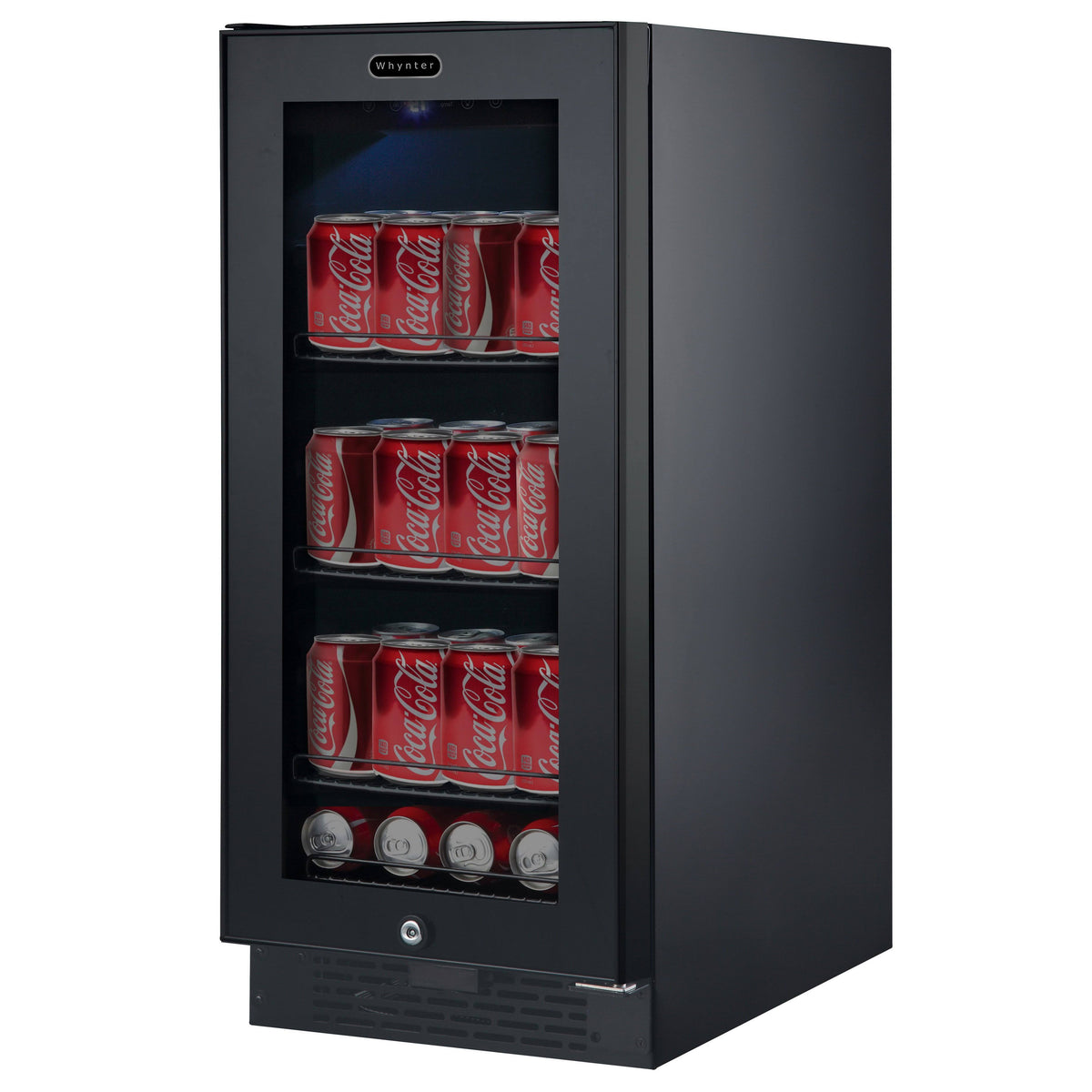 Black Glass 80-Can 3.4 Cu ft. Beverage Refrigerator M129539