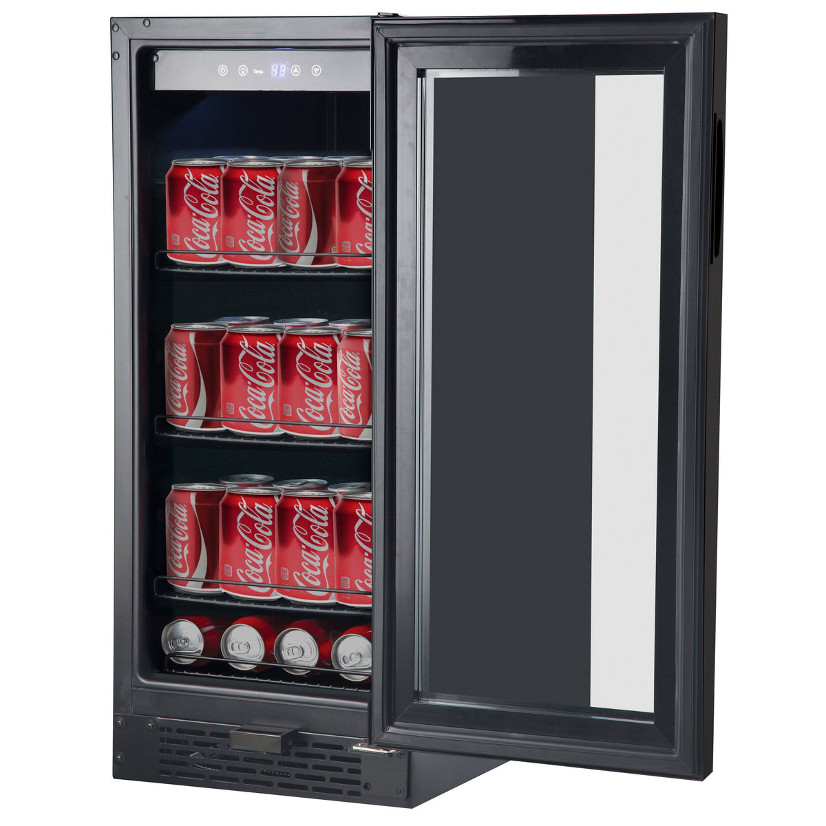 Black Glass 80-Can 3.4 Cu ft. Beverage Refrigerator M129539