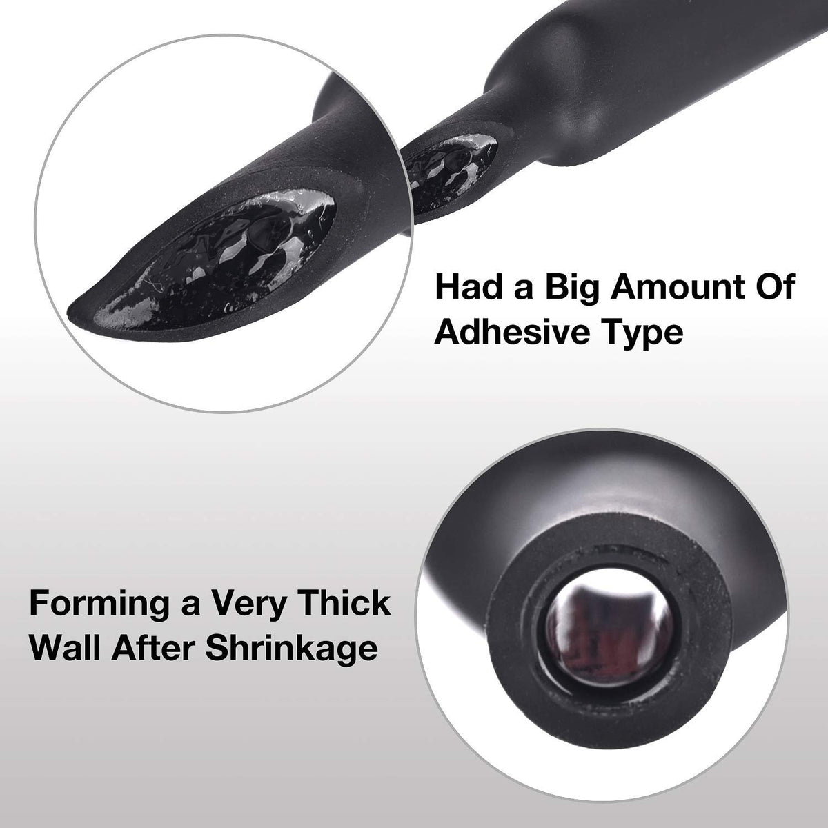 3/4 Inch 3:1 Waterproof Heat Shrink Tubing Black Pack of 2 R76014