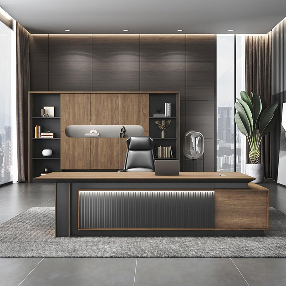 Height Adjustable L Shaped Desk with Drawer File Cabinet M1274