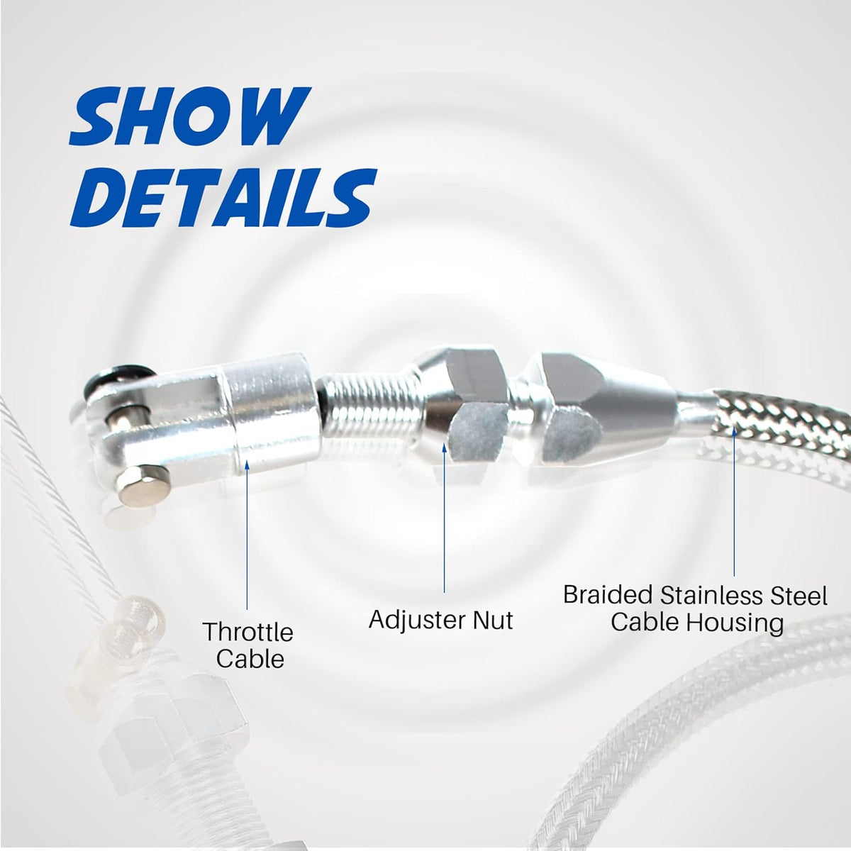 36 Stainless Steel Braided Throttle Gas Cable Kit U32843