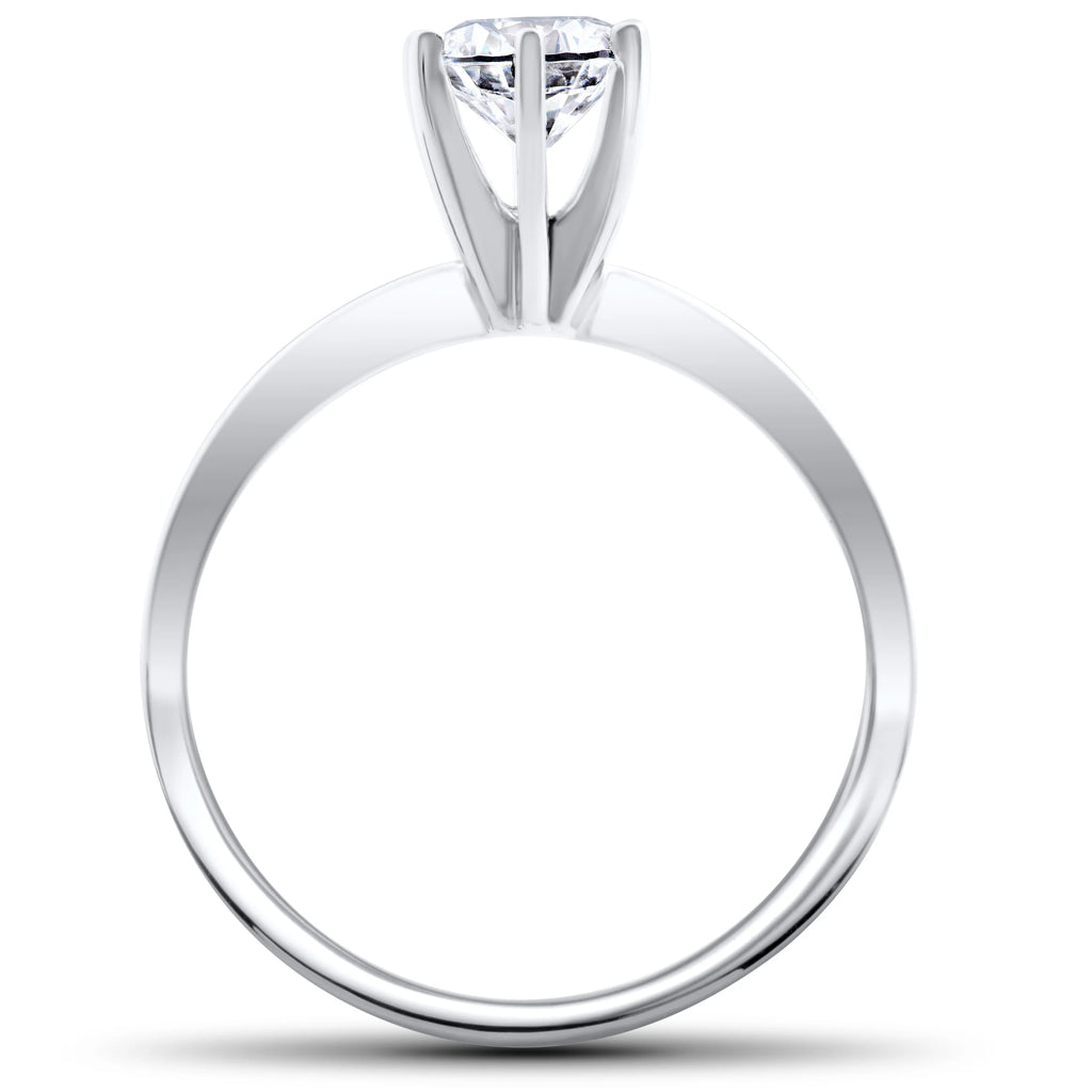 14K White Gold Solitaire Diamond Engagement Ring L820