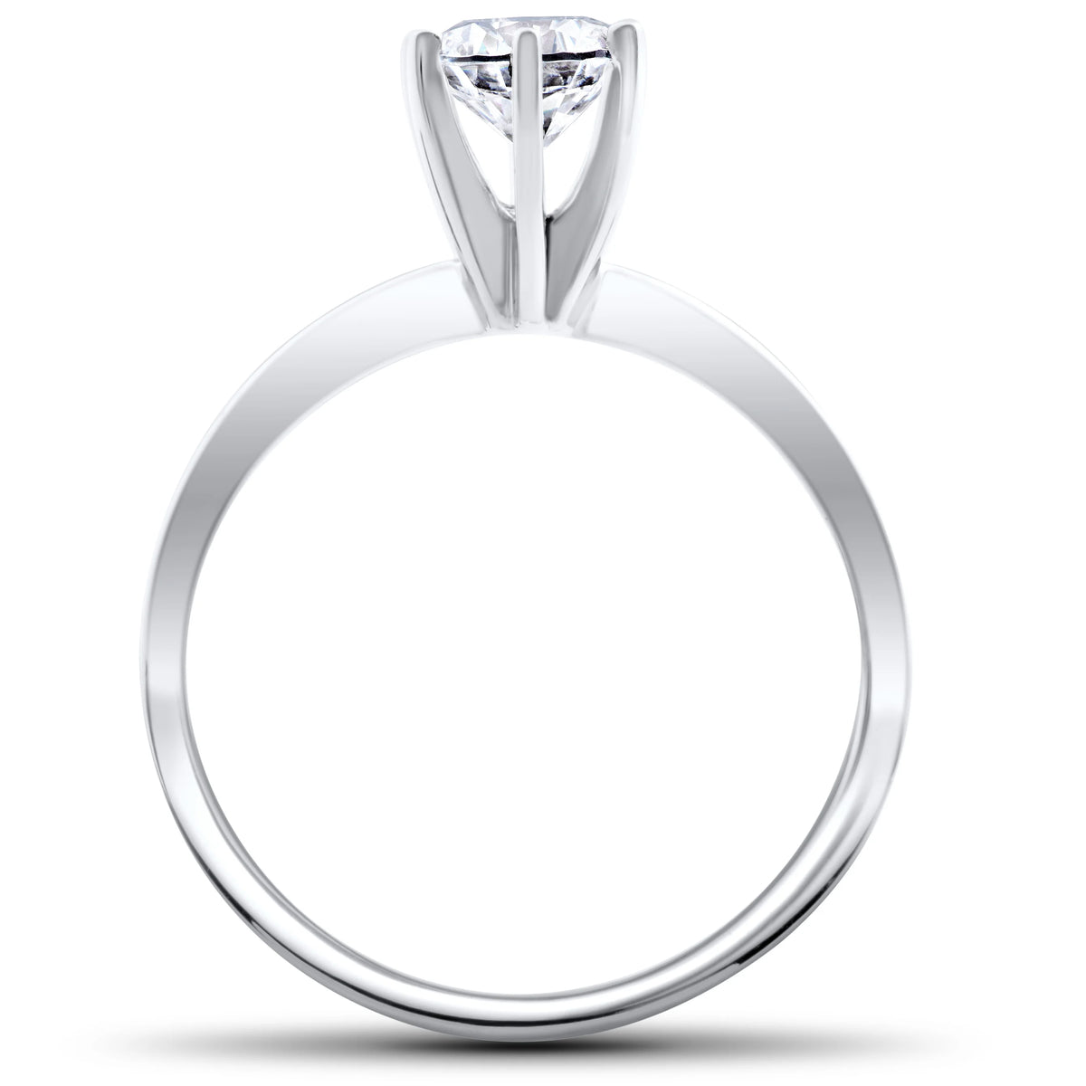 14K White Gold Solitaire Diamond Engagement Ring L820