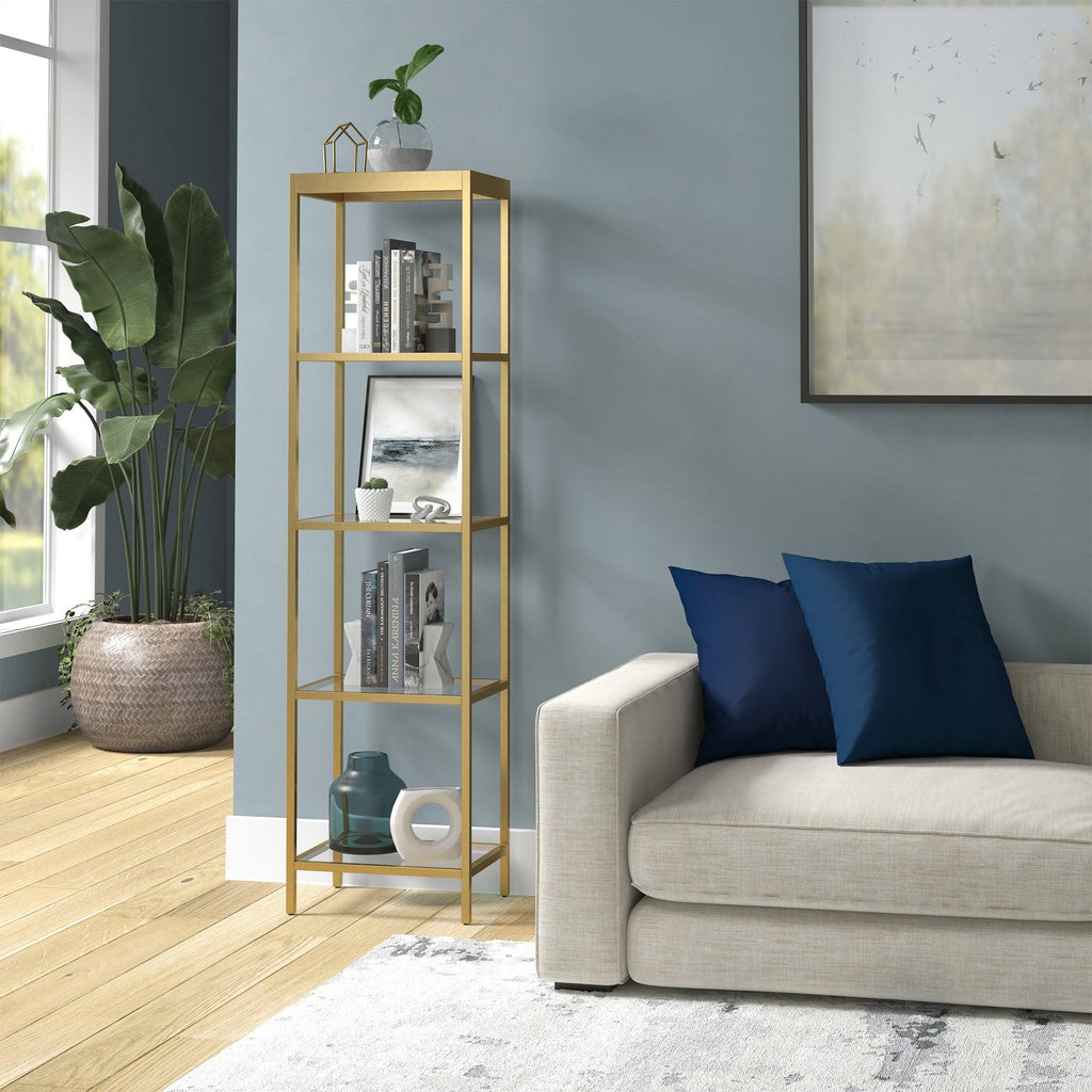Brass Finish Bookcase G9137