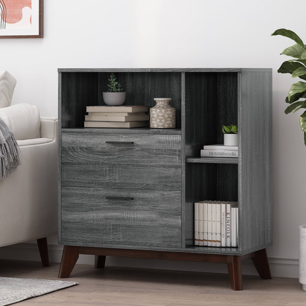 2 Drawer Cabinet Sonoma Gray Oak/Walnut M69875