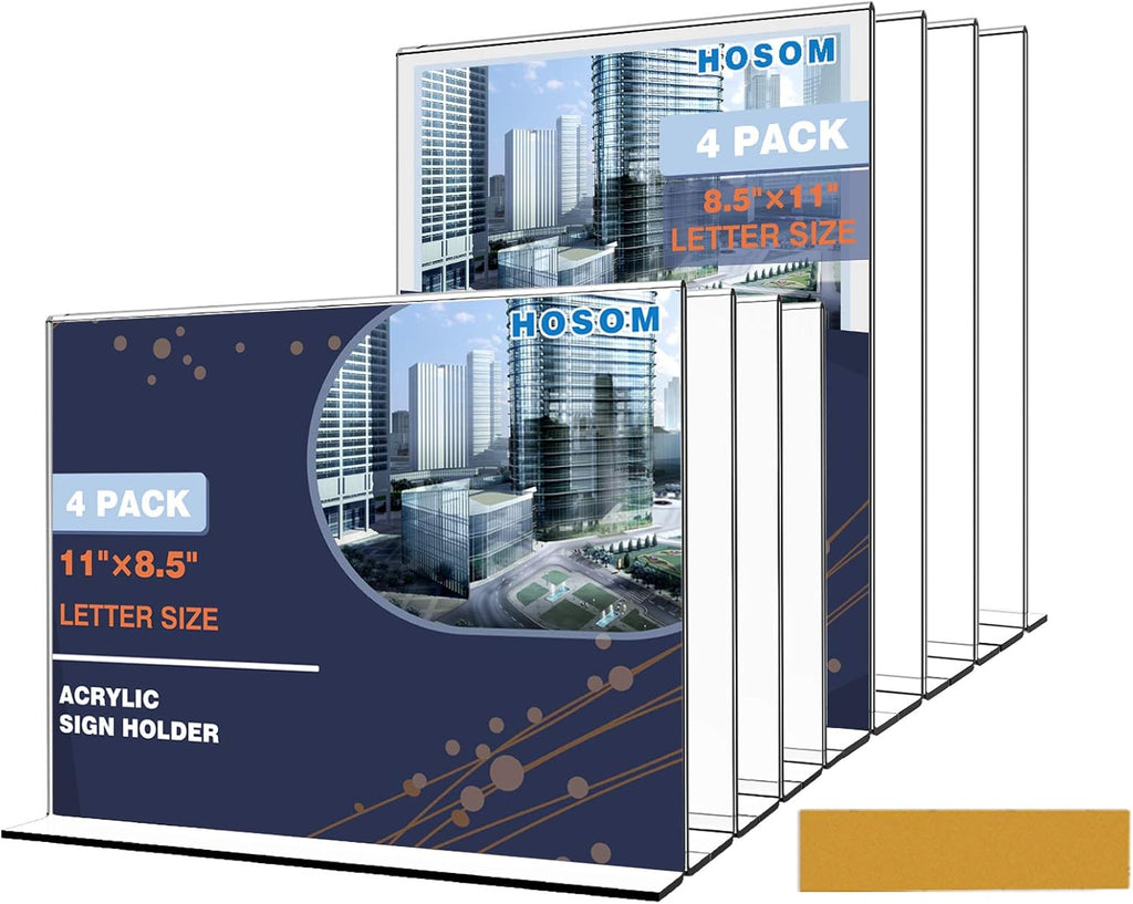 8 Pack Acrylic Sign Holder 8.5 x 11, Double-Sided Clear Plastic Display Stand B299