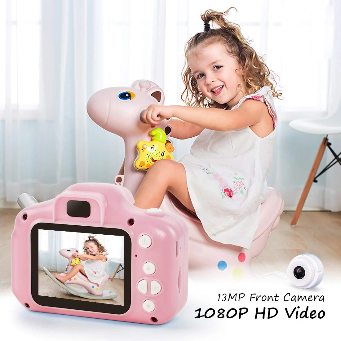 13MP 1080P Rechargeable Children's Toy Camera with 16G TF Card W985007