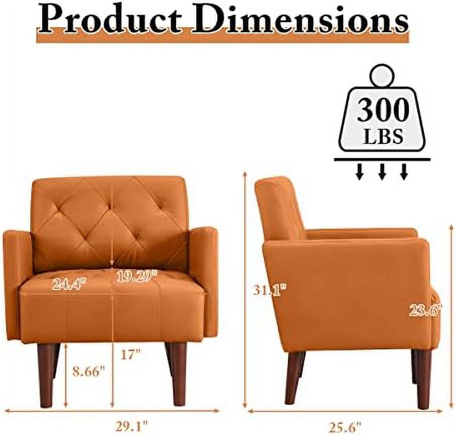 Faux Leather Tufted Accent Chair L769