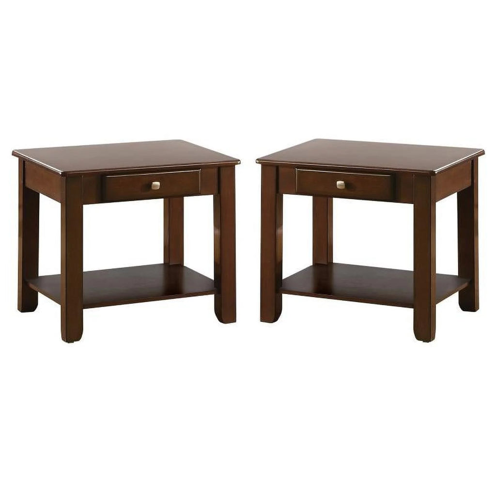 Wood 1 Drawer End Table Set of 2 F960890