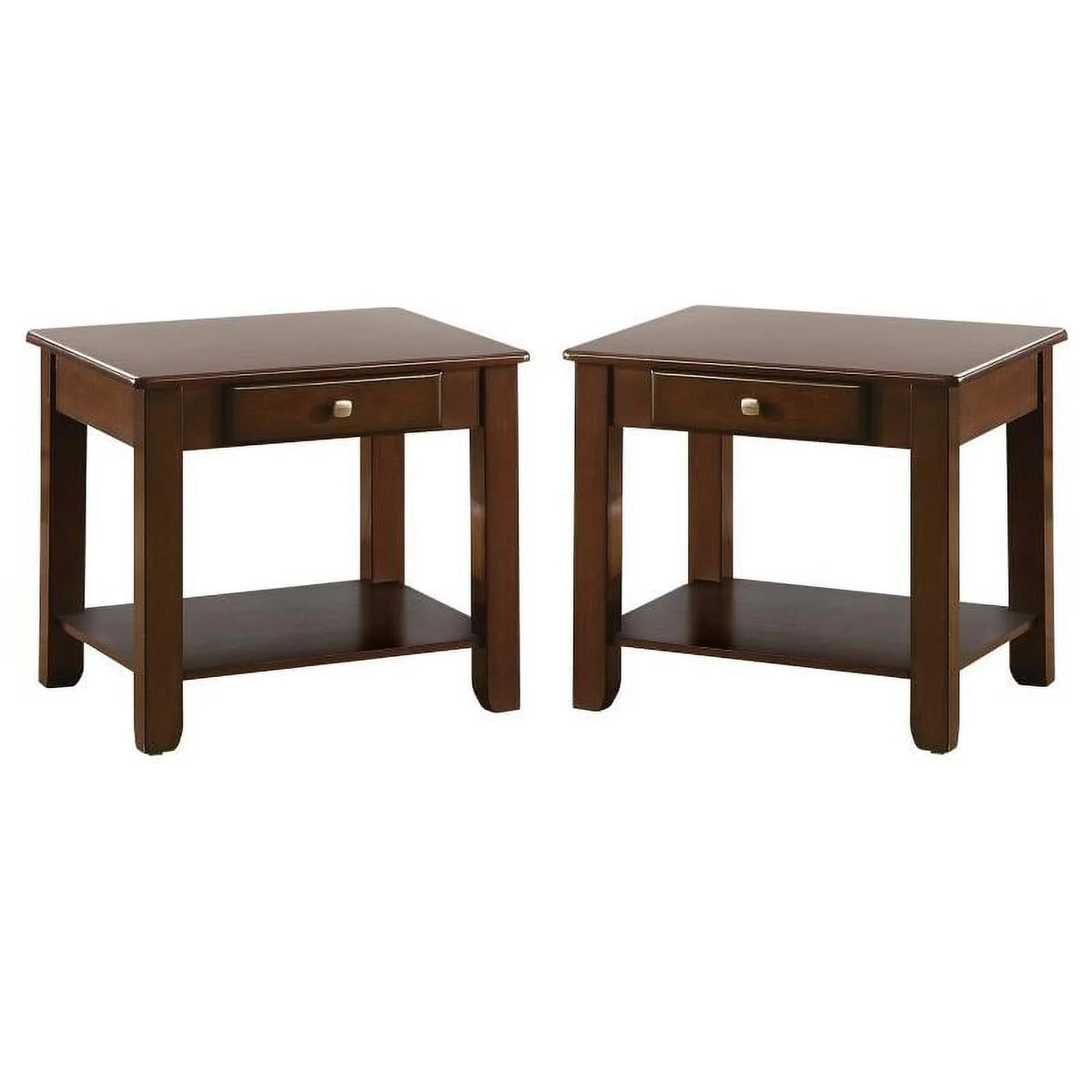 Wood 1 Drawer End Table Set of 2 F960890