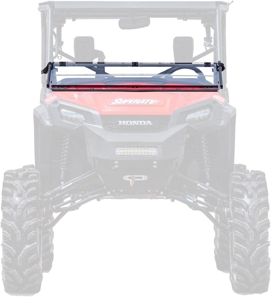 Heavy Duty Scratch Resistant Flip/Fold Down 2-in-1 Windshield 1/4 Thick Polycarbonate Hard Coated C7025