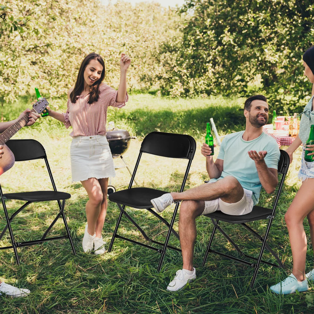 Black Plastic Folding Chairs 6 Pack W810