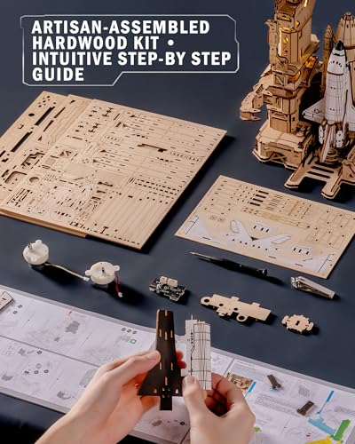 3D Wooden Space Shuttle Puzzle with Lighting Y412
