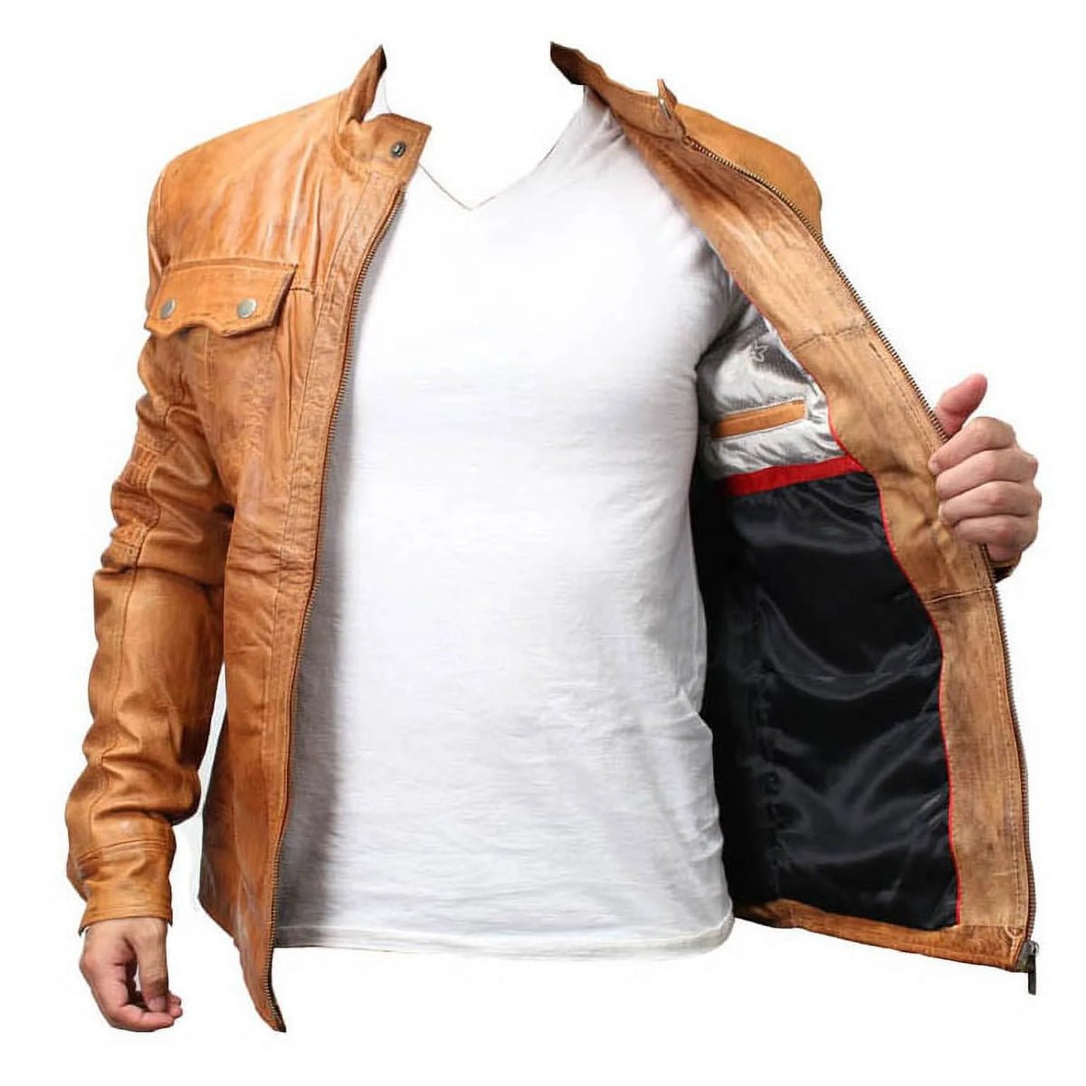 Brown Sheep Skin Leather Jacket V855743