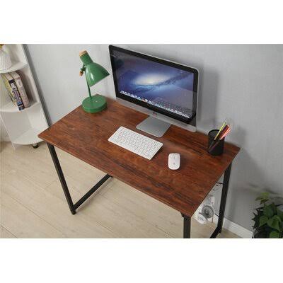 Espresso Computer Desk with Black Metal Frame G580510