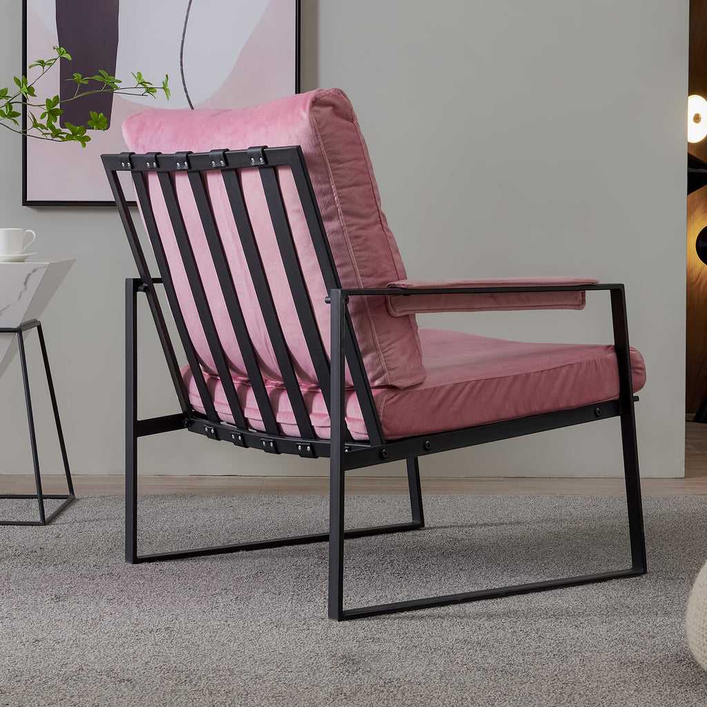 Pink Velvet Accent Armchair P137