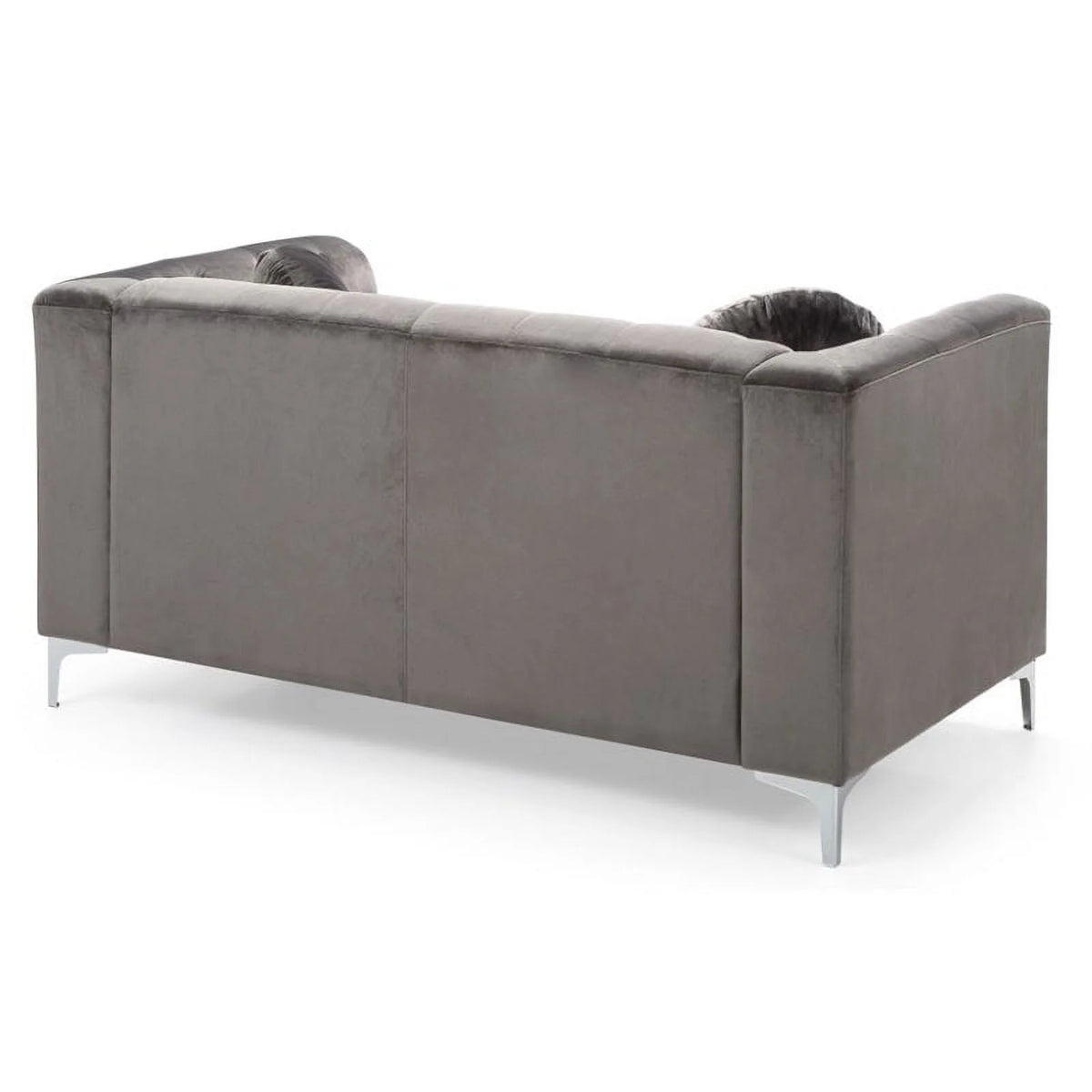 Dark Gray Velvet Sofa and Loveseat 2-Piece Set S336