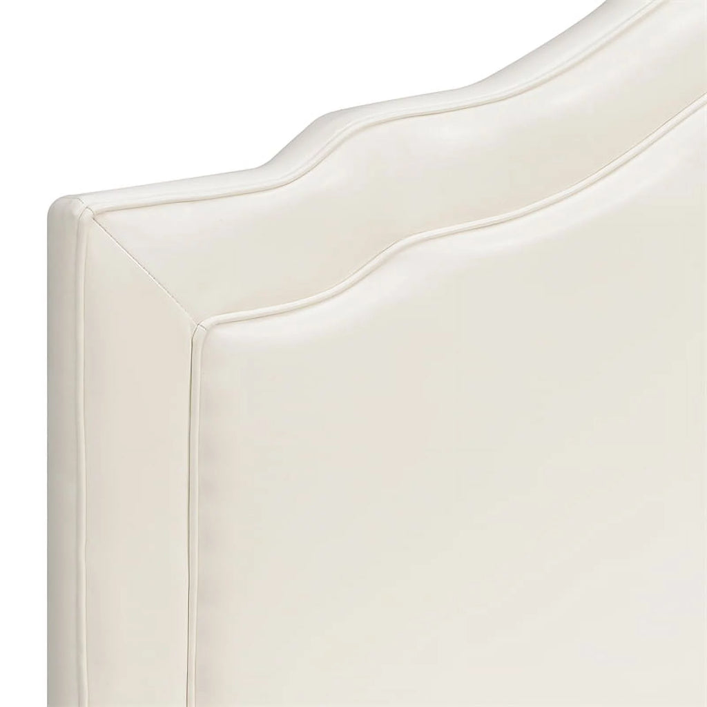 Cream Faux Leather Queen Headboard Y6608